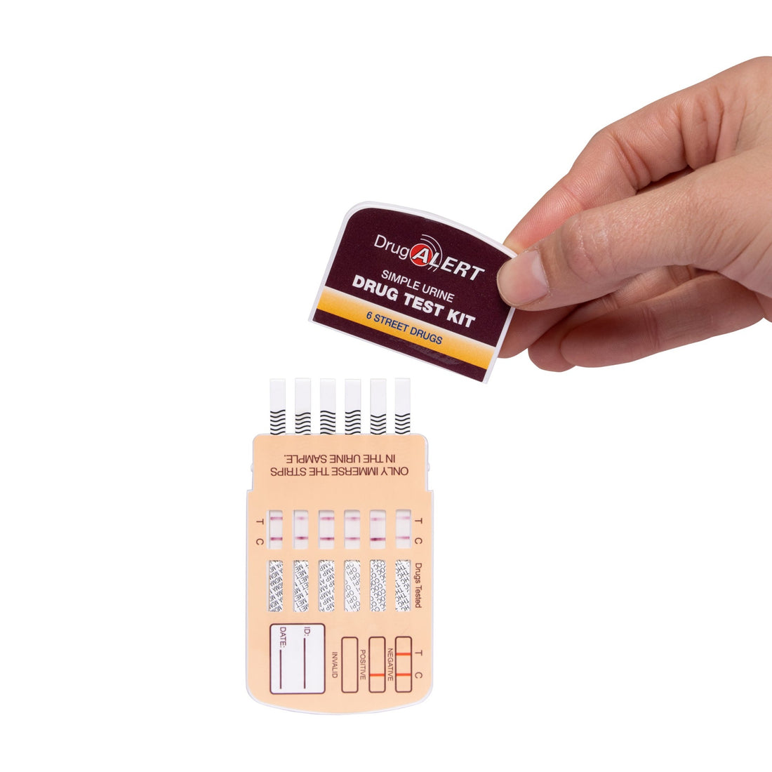 Street Drugs testing panel - hand removing cap