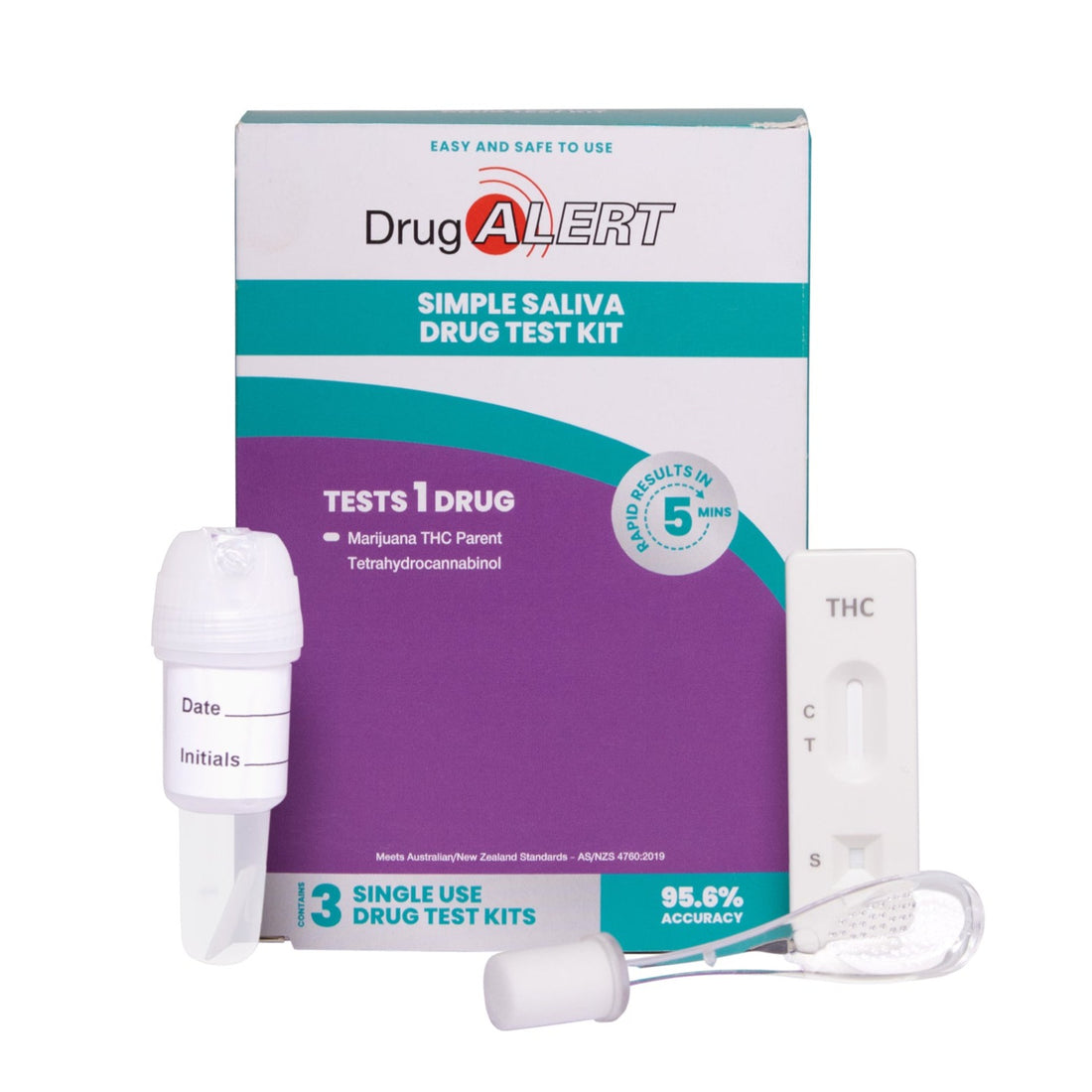 Marijuana 3 Pk Saliva Drug Test Kit & Contents