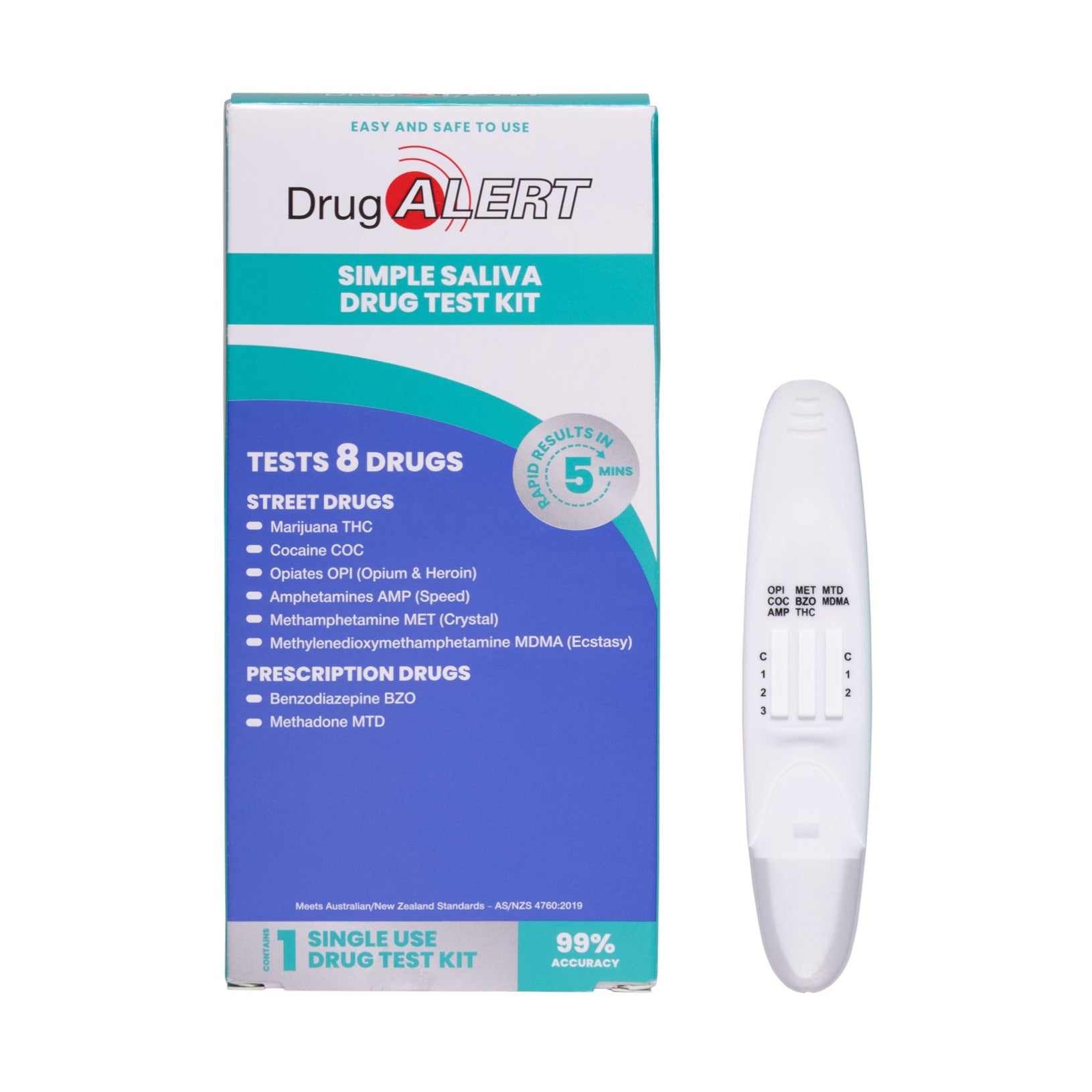 Street & Prescription Drugs 1 Pk Saliva Test – Drug Alert Australia