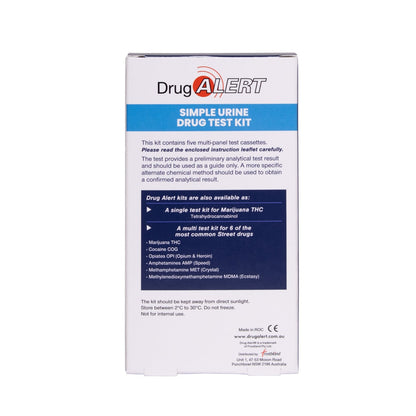 Street &amp; Prescription Drugs 5 Pk Urine Test - back of pack