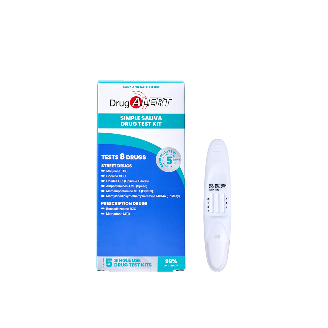 Street &amp; Prescription Drugs 5 Pk Saliva Test
